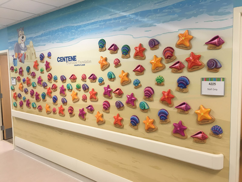 3D Seashell Donor Recognition Wall for Cardinal Glennon
