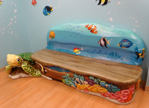 6ft Underwater Bench with Turtle for Cardinal Glennon