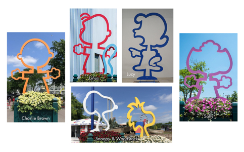 PEANUTS Celebration 5'-8' Character Outline Sculptures - Valleyfair - Shakopee, MN