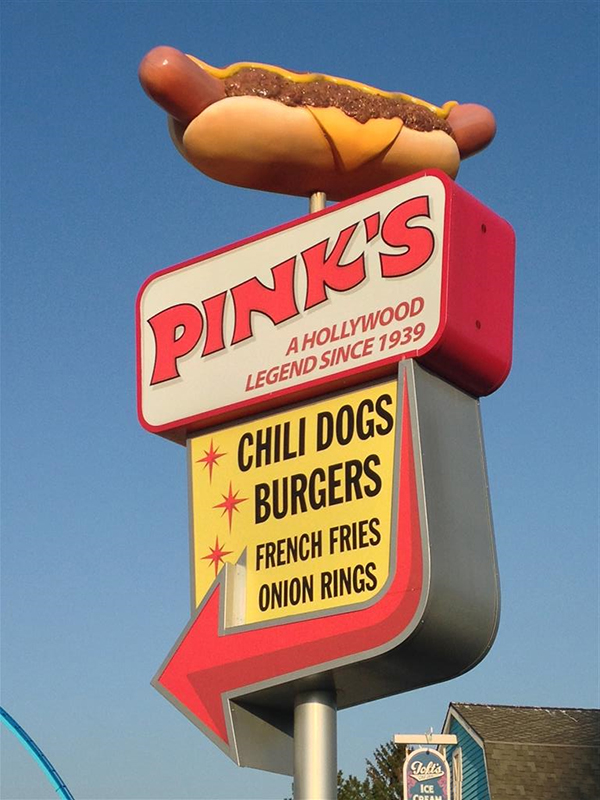 8ft Pink's Hot Dog Sign Topper for Cedar Point Amusement Park