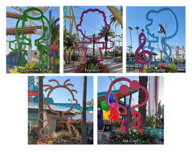 PEANUTS Celebration 5'-8' Character Outline Sculptures - Knott's Berry Farm- Buena Park, CA