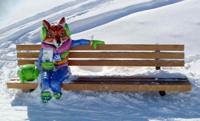 Custom 5ft Fab Fox Bench at Vail Ski Resort