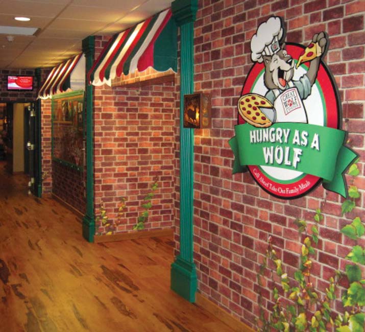 Main Street Wallcovering and Decor for Great Wolf Resort
