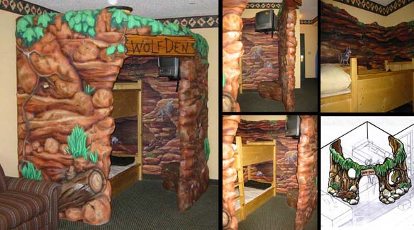 Wolf Den Kids Hotel Rooms for Great Wolf Resort