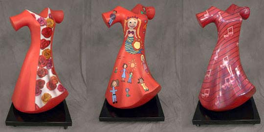 6ft Red Dress Statues for American Heart Association