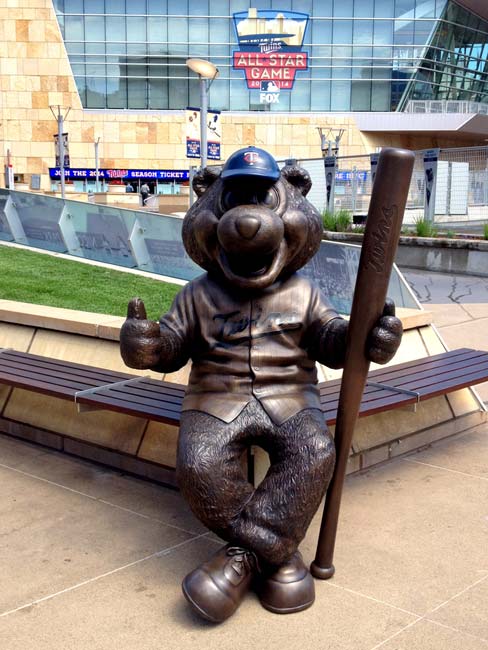 Custom Twin Cities 5ft TC Bear Mascot Bronze Statue