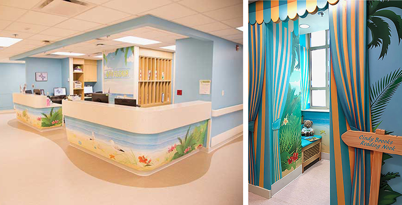 Themed Nurses' Station and Reading Nook for Cardinal Glennon