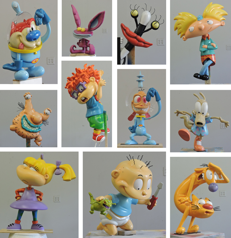 Classic Nickelodeon Character Sculptures for Comic-Con Booth