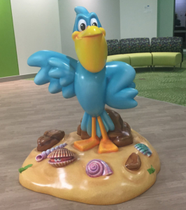 5' Floor Greeter Photo Opp Sculpture of "Scoop" Pelican Character