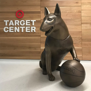 Custom 5.5 ft Basketball Bullseye Bronze for MN Timberwolves