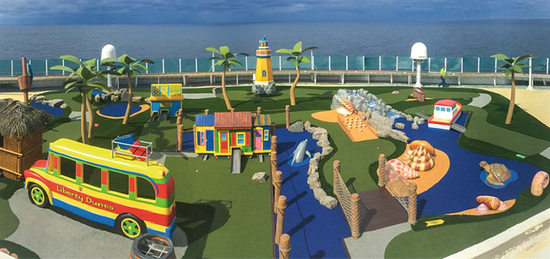 Caribbean Themed Mini-Golf Features for Cruise Ships