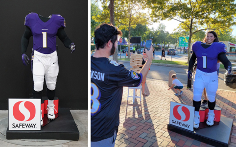 Ravens Football Player Photo Opp Sculpture