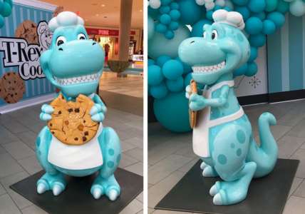 5' T-Rex Cookie Mascot Sculpture Photo Opp